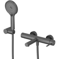 Смеситель для ванны Cezares Relax RELAX-VD-NOP с душевым гарнитуром, черный матовый