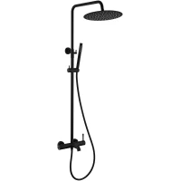 Душевая система Boheme Uno 468-B 295 мм, со смесителем, черный матовый