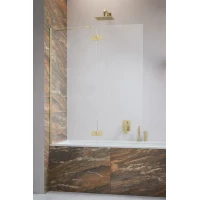Шторка на ванну Radaway Essenza Brushed Gold PND II 100 Left 110002100-99-01L 100 см L, профиль золотой матовый, стекло прозрачное
