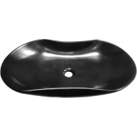 Раковина-чаша CeramaLux 9175AB 66x42 см, накладная, черный глянец