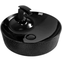 Раковина-чаша CeramaLux D1306H004 43x43 см, накладная, черный глянец