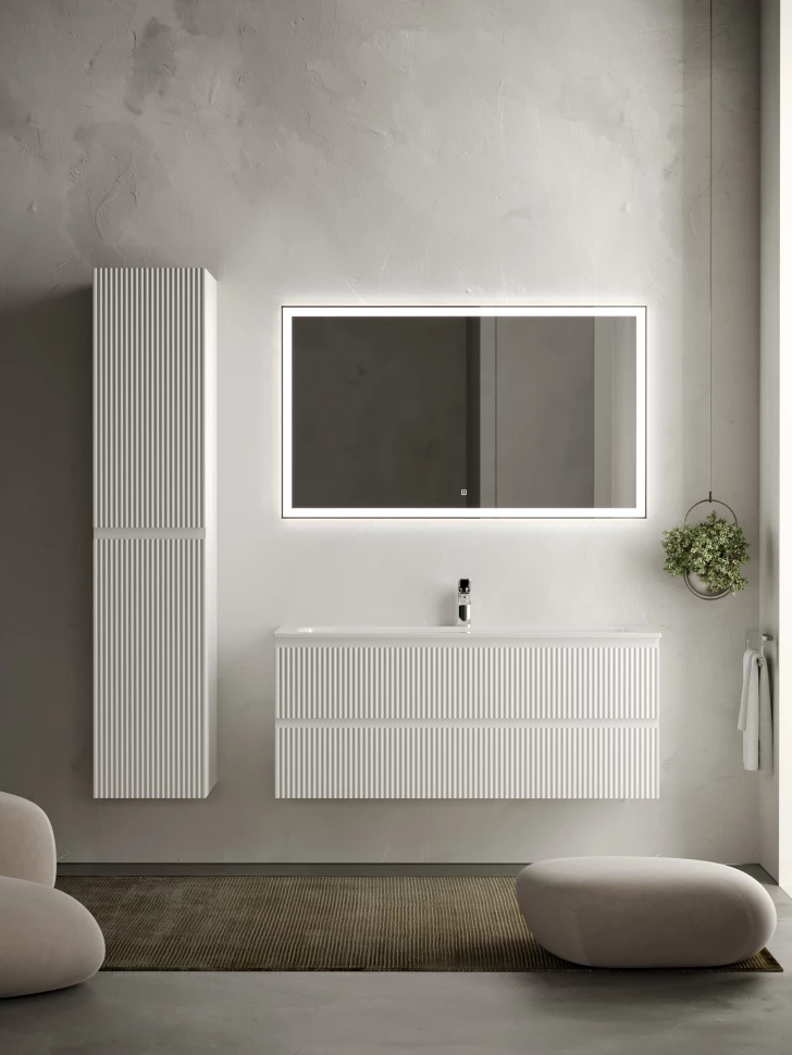 Комплект мебели белый матовый 121 см Sancos Snob R SNR120W + CN7017 + CI1200