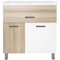 Тумба с раковиной ориноко/белый глянец 80 см Style Line Ориноко ЛС-00000636 + ЛС-00000156