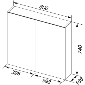 Изображение товара зеркальный шкаф 80x74 см белый глянец dreja premium 77.9001w