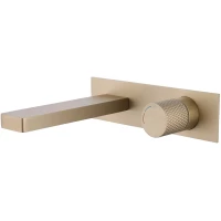 Смеситель для раковины Abber Rund AF8712G CoolStart, встраиваемый, золотой матовый