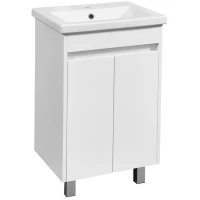 Тумба с раковиной белый глянец/белый матовый 50 см Stella Polar Фаворит SETSP-00000162/UM-COM50/1