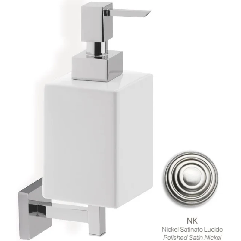 Дозатор для жидкого мыла Stil Haus Urania U30(36-BI) настенный, никель/белый