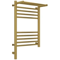 Полотенцесушитель электрический 600x400 состаренная латунь МЭМ левый Сунержа Богема с полкой 3.0 051-5806-6040