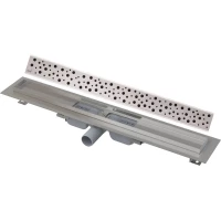 Душевой трап (лоток) AlcaPlast APZ101 Buble APZ101-550 + BUBLE-550L 54,4 см, с решеткой, перфорированный, хром
