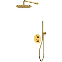 Душевой комплект Whitecross Y YSET08GL 300 мм, с термостатом, золотой