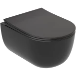 Изображение товара унитаз подвесной ceramica nova modena cn6063mb безободковый, с сиденьем микролифт, черный матовый
