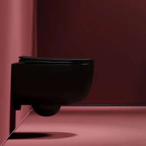 Изображение товара унитаз подвесной ceramica nova modena cn6063mb безободковый, с сиденьем микролифт, черный матовый