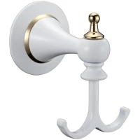 Крючок Savol 69W S-06954W двойной, для ванны, золотой/белый