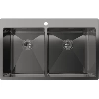 Кухонная мойка Rivelato Rinox 7450 2В PVD black 74x50 см, черный