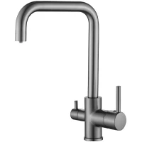 Смеситель для кухни Belz B76802-3 с подключением к фильтру, оружейная сталь матовый