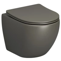 Унитаз подвесной Grossman GR-4455GSMS безободковый, с сиденьем микролифт, хаки матовый