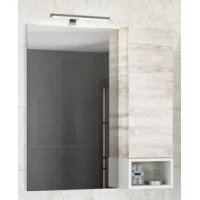 Зеркальный шкаф 75x80 см дуб белый/белый Comforty Прага 00004144199