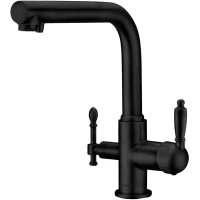 Смеситель для кухни Zorg ZR 313 YF-33 BLACK с подключением к фильтру, черный