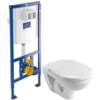 Комплект подвесной унитаз Santek Бореаль 1.WH30.2.205 + система инсталляции Villeroy & Boch 92246100