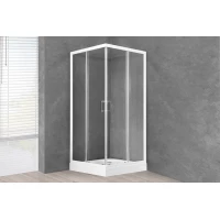 Душевой уголок с поддоном Royal Bath RB90HP-T 90x90 см, профиль белый, стекло прозрачное