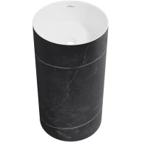 Раковина Wellsee Chalice Perfection 230617000 45x45 см, напольная, белый/черный мрамор