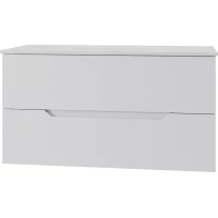 Тумба с раковиной Orange Line Li-100Tuw+Ra 101,5 см, подвесная, белый матовый