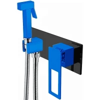 Гигиенический душ Boheme Q 147-BUW со смесителем, черный матовый/синий