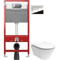 Комплект подвесной унитаз Kerama Marazzi Plaza Modern PLMR.wc.02 + PLMR.seat.02\WHT + система инсталляции TECE 9300302 + 9240401