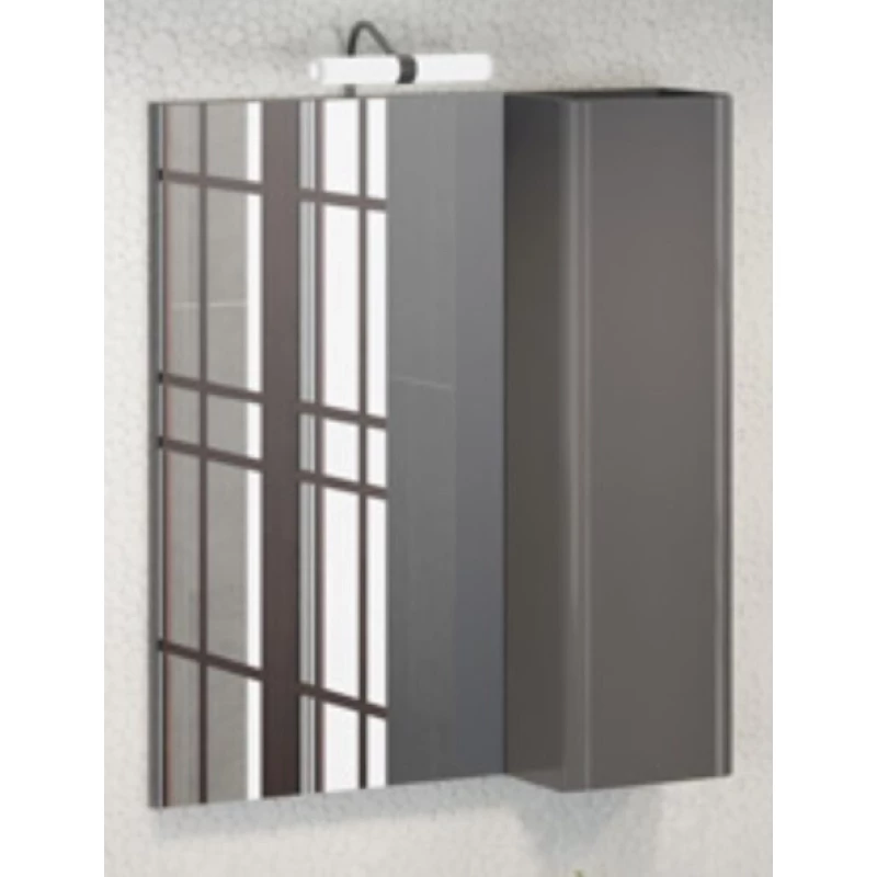 Зеркальный шкаф 60x75 см серый глянец Comforty Рим 00003132546