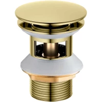 Донный клапан для раковины Aquatek AQ6002PG с переливом, золотой