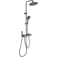 Душевая система Wonzon & Woghand Muse Forte WW-B3580-BGG 255 мм, с термостатом, темный графит матовый