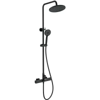 Душевая система Wonzon & Woghand Plate WW-C3017-A-MB 230 мм, с термостатом, черный матовый