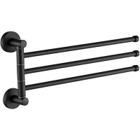 Полотенцедержатель D-Lin D254111 37,5 см, поворотный, тройной, черный матовый