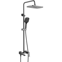 Душевая система Shevanik S4036T 320x210 мм, со смесителем, оружейная сталь