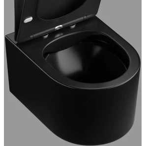 Изображение товара унитаз подвесной cerutti spa tanaro aria ct9238 безободковый, с сиденьем микролифт, черный матовый