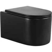 Унитаз подвесной Ceruttispa Tanaro Aria CT9238 безободковый, с сиденьем микролифт, черный матовый