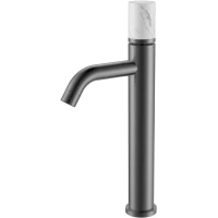 Смеситель для раковины Boheme Stick Mramor White 122-SGM-MR-W графит глянец/белый мрамор