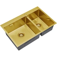 Кухонная мойка Zorg SKS 78-2-51-L BRONZE 78x51 см, бронза