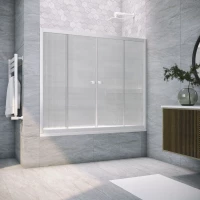 Шторка на ванну Vegas Glass Z2V Protec 155 01 Moru 155 см, профиль белый, стекло рифленое