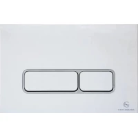 Кнопка смыва Grocenberg KP3060W для инсталляции, белый/хром/белый