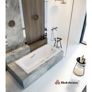 Изображение товара чугунная ванна 180x80 см с отверстиями для ручек goldman saga sg18080h