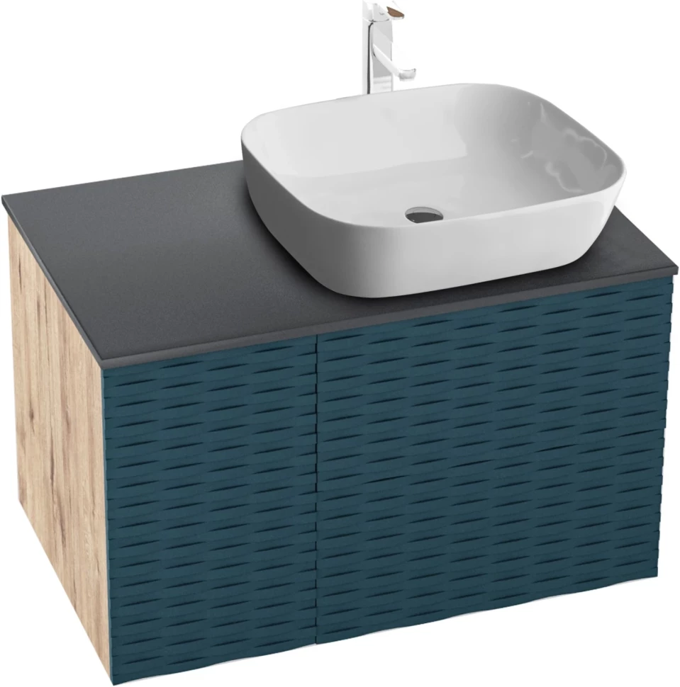 

Тумба с раковиной дуб веллингтон/бриз матовый 80 см Grossman Альба 108012 + GR-3020