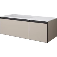 Тумба с раковиной Armadi Art Quatro Daphne 790-M2-120-D-A + 793-120-W-A 121 см L, подвесная, бежевый матовый