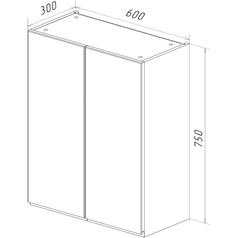 Шкаф двустворчатый 60x75 см белый глянец Lemark Veon LM01V60SH