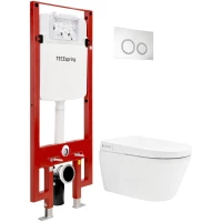 Комплект подвесной унитаз Tece TECEspring + система инсталляции Tece TECEspring K S955799