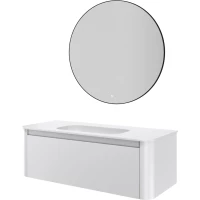 Комплект мебели Armadi Art Voi Matt White 782-120-MW + 786-120-MW без отв. + 545-100-B 122 см, подвесной, белый матовый