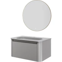 Комплект мебели Armadi Art Voi Luna 782-080-L + 786-080-L + 545-80-G 82 см, подвесной, серый матовый