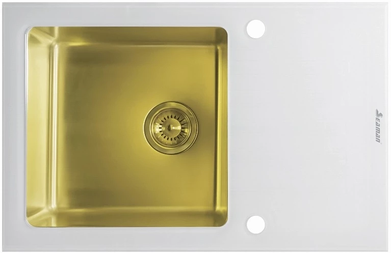 Кухонная мойка Seaman Eco Glass SMG-780W-Gold.B кухонная мойка seaman eco glass smg 780w b gold pvd