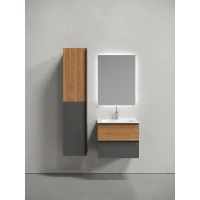 Комплект мебели Sancos Delta DL60GR + CN7011 + SQ600 61 см, подвесной, дуб красный/графит матовый