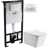 Комплект подвесной унитаз MEER MR-2101 + система инсталляции AlcaPlast AM101/11203:1RUSSETM71